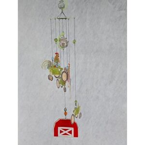 Sunset Vista Designs Farmhouse Wind Chime Multicolor Rooster Tractor Barn Art